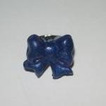 Blue Bow Polymer Clay Adjustable Ring