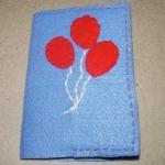 Felt Covered Mini Journal Red Balloons Refillable
